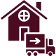 House icon with delivery truck symbol.