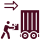 Person loading box onto truck icon.