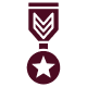 Medal icon with star and stripes.