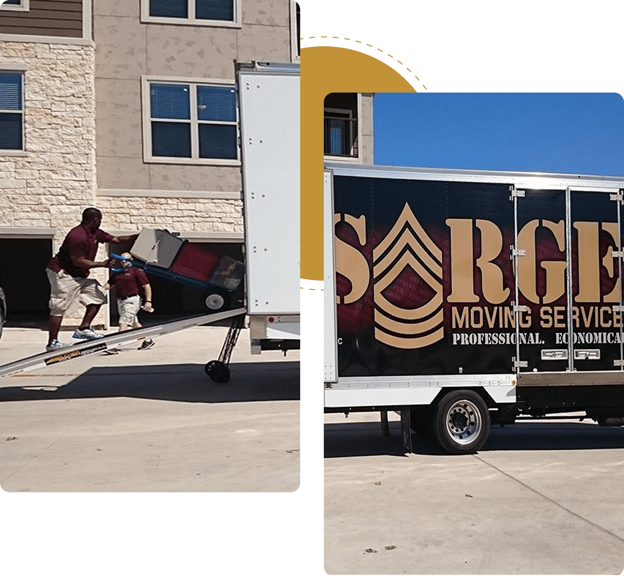 Movers loading furniture into truck.